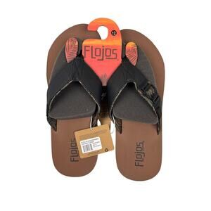Flojos‎ Men's ESTILER LITE Flat Sandal, Black Camo/Tan, 12